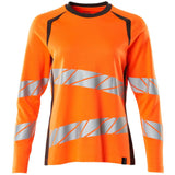 Mascot Damen Accelerate Safe Warn-Langarmshirt – orange/dunkelanthrazit