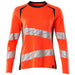 Mascot Damen Accelerate Safe Warn-Langarmshirt – rot/schwarzblau