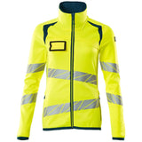 Mascot Damen Accelerate Safe Warn-Fleecejacke – gelb/dunkelpetroleum