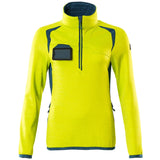 Mascot Damen Accelerate Safe Fleecepullover – gelb/dunkelpetroleum