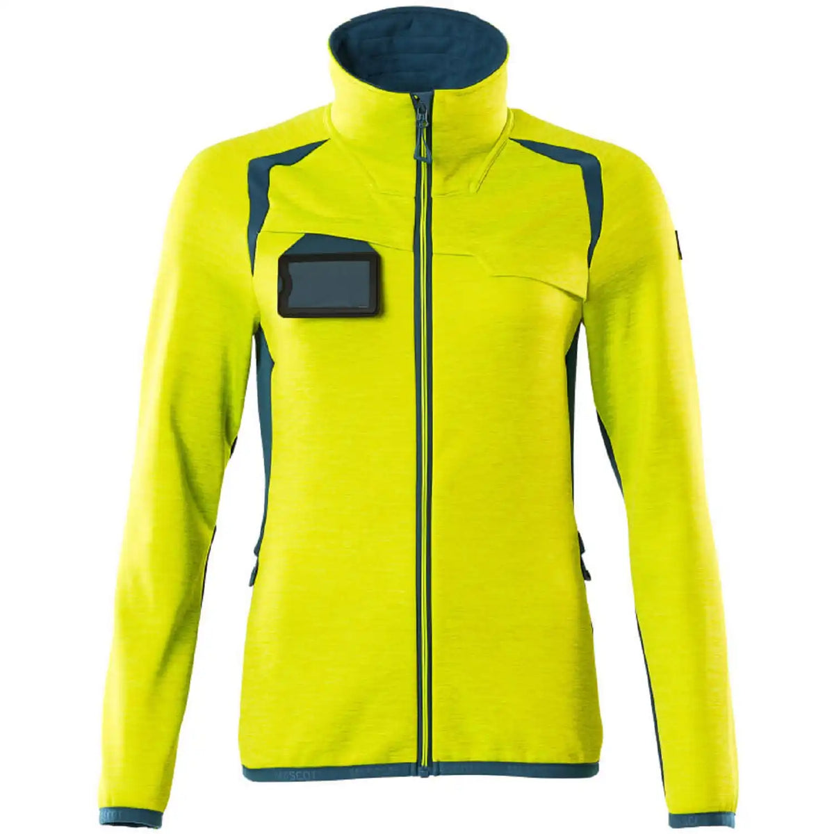 Mascot Damen Accelerate Safe Fleecejacke – gelb/dunkelpetroleum