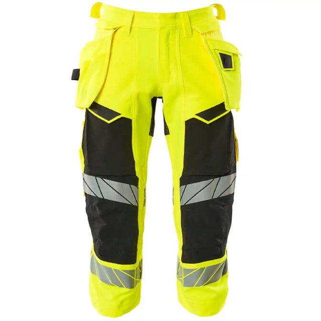 Mascot Accelerate Safe Warn-Dreiviertel-Hose – gelb/schwarz