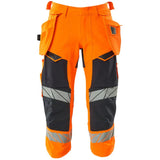 Mascot Accelerate Safe Warn-Dreiviertel-Hose – orange/schwarzblau