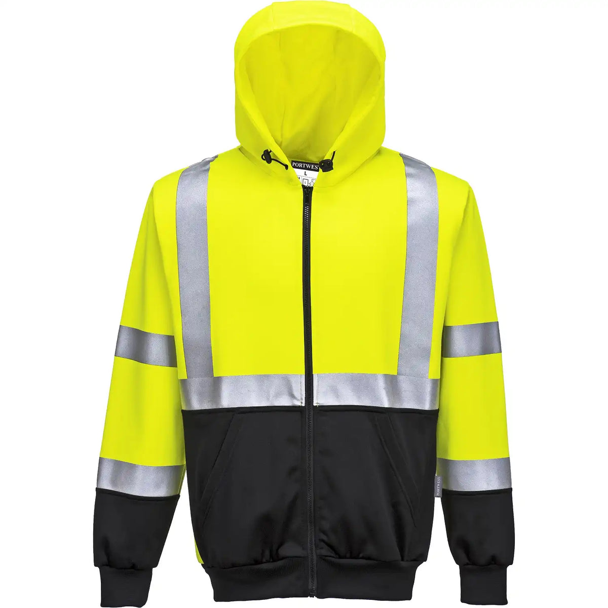 Portwest B315 Warnschutz Kapuzen Sweatjacke – gelb/schwarz