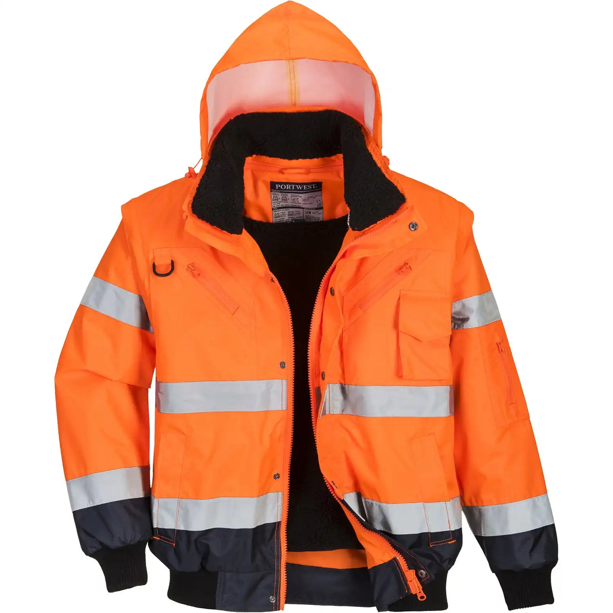 Portwest C465 Kontrast Warnschutz Pilotenjacke – orange/marine