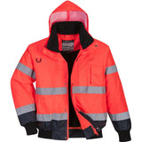 Portwest C465 Kontrast Warnschutz Pilotenjacke – rot/marine