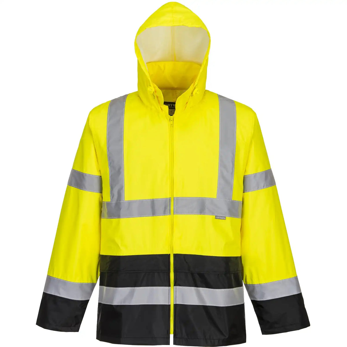 Portwest H443 Kontrast Warnschutz PVC-Regenjacke – gelb/schwarz
