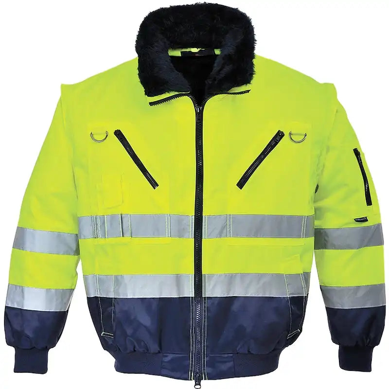 Portwest PJ50 Warnschutz Pilotenjacke 3in1 – gelb/marine