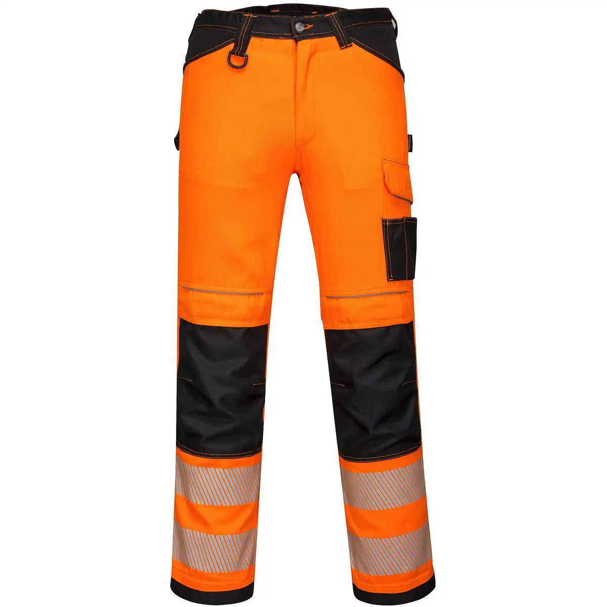 Portwest Damen PW385 Warnschutz Stretch-Bundhose – orange/schwarz