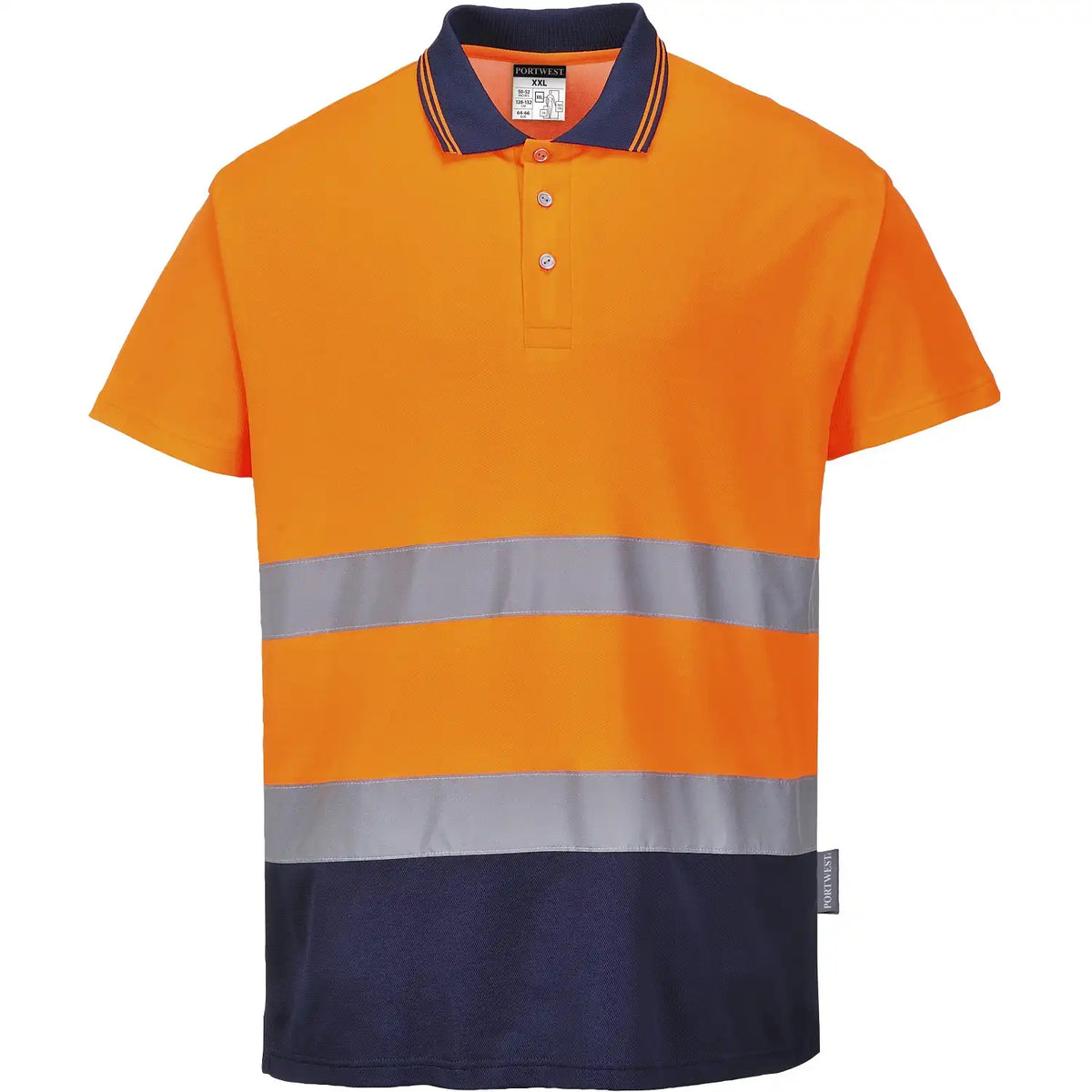 Portwest S174 Komfort Warnschutz Polo-Shirt – orange/marine