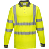 Portwest S271 Komfort Warnschutz Langarm-Poloshirt – gelb