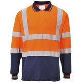 Portwest S279 Warnschutz Langarm Poloshirt – orange/marine
