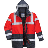 Portwest S466 Kontrast Warnschutz Winterjacke – rot/marine