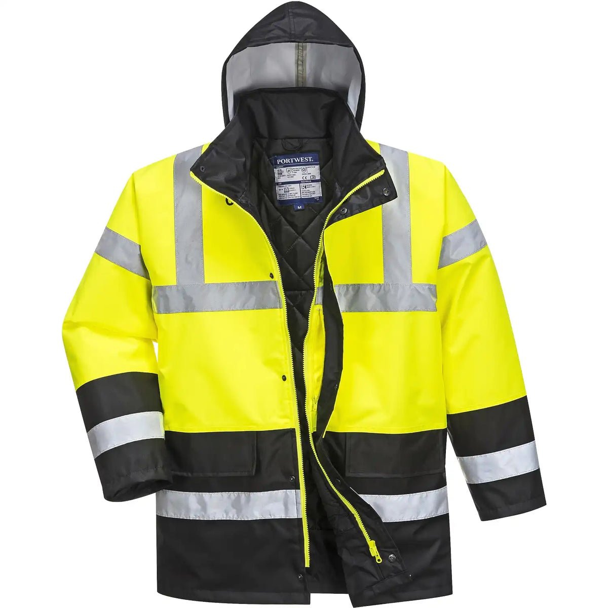 Portwest S466 Kontrast Warnschutz Winterjacke – gelb/schwarz