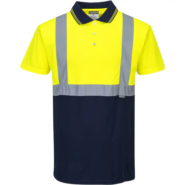Portwest S479 Warnschutz Polo-Shirt – gelb/marine