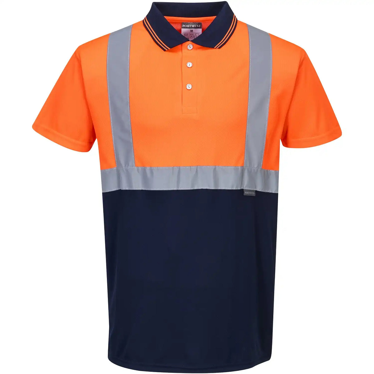 Portwest S479 Warnschutz Polo-Shirt – orange/marine