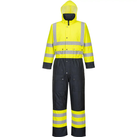 Portwest S485 Kontrast Warnschutz Winter Overall – gelb/marine