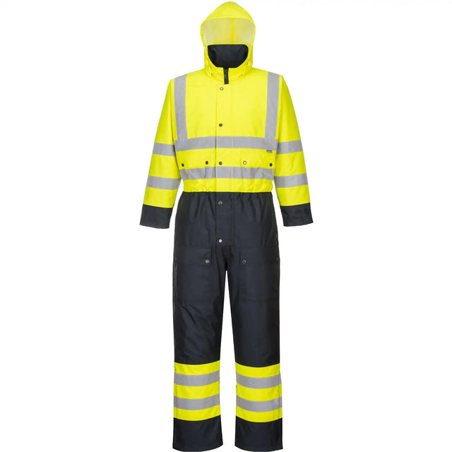 Portwest S485 Kontrast Warnschutz Winter Overall – gelb/marine