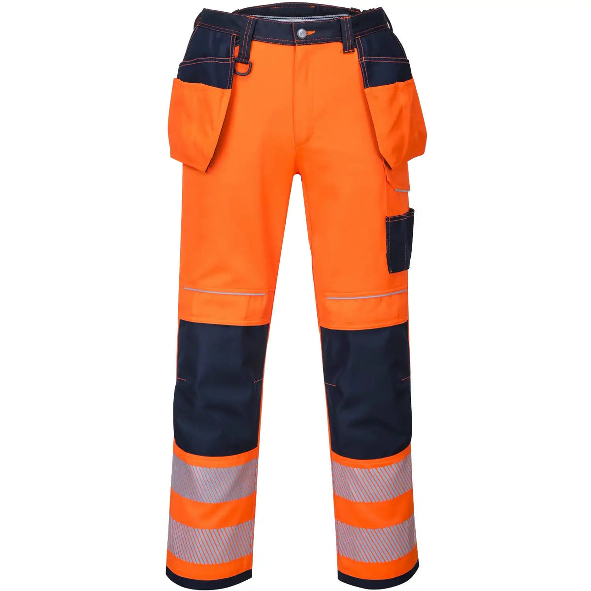 Portwest T501 PW3 Warnschutz Handwerkerhose – orange/marine