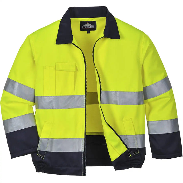 Portwest Madrid Warnschutz Bundjacke – gelb/marine