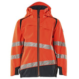 Mascot Accelerate Safe Kinder HiVis Hardshelljacke – rot/schwarzblau