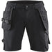 Blåkläder 1520 Stretch Handwerker-Shorts – schwarz/dunkelgrau