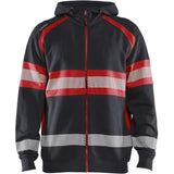 Blåkläder Kl. 1 3552 Warnschutz Kapuzen-Sweatjacke – schwarz/rot