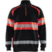 Blåkläder 3553 Warnschutz Zip-Sweatshirt Kl. 1 – schwarz/rot
