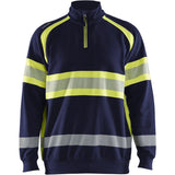 Blåkläder 3553 Warnschutz Zip-Sweatshirt Kl. 1 – marine/gelb