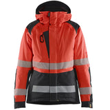 Blåkläder Damen 4456 Warnschutz Winterjacke Kl 2 – rot/schwarz
