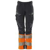 Mascot K1 Acceleratesafe Dame Warn Stretchbundhose – schwarzblau/orange