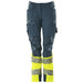 Mascot K1 Acceleratesafe Dame Warn Stretchbundhose – dunkelpetroleum/gelb