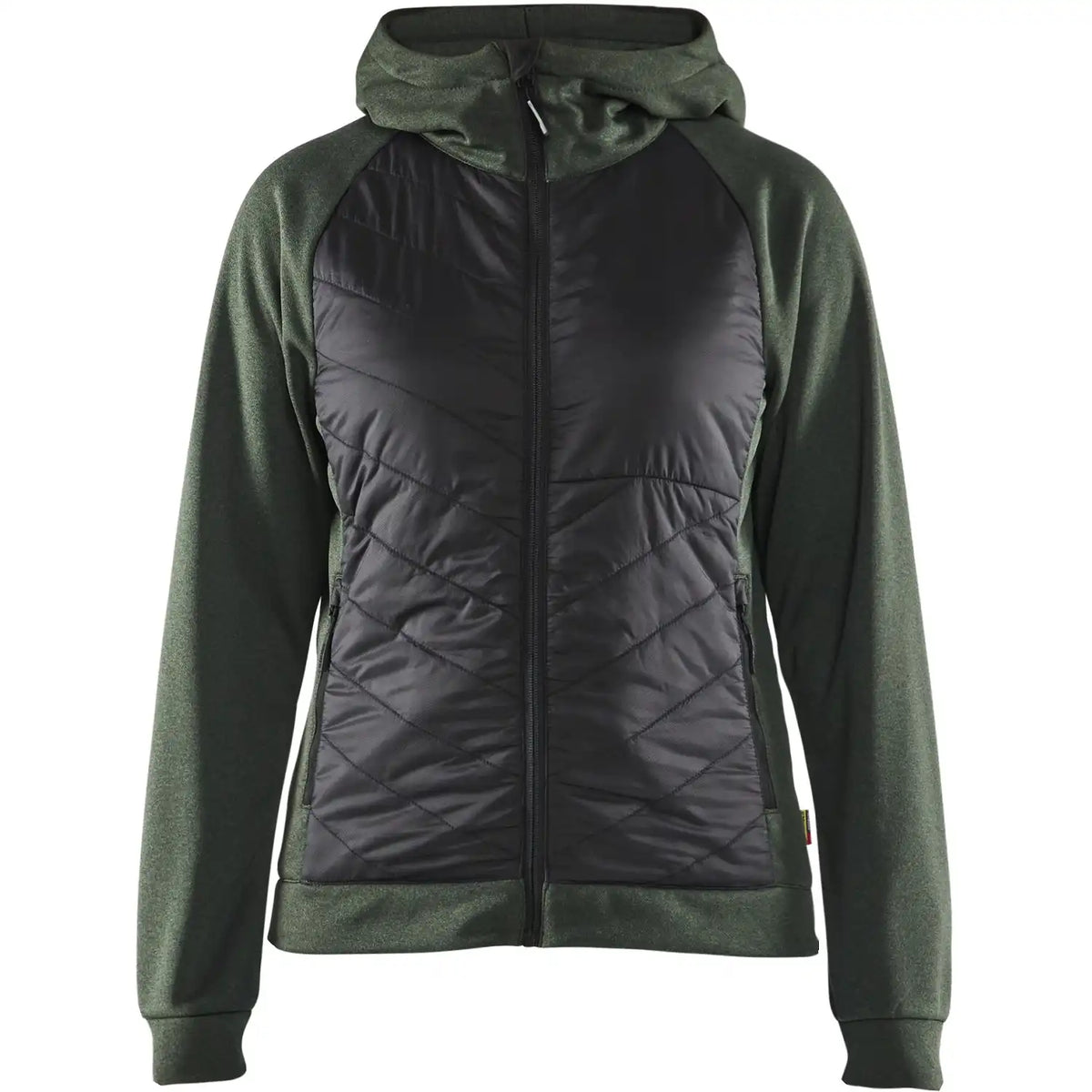 Blåkläder Damen 3464 Hybrid Kapuzen-Sweatjacke – herbstgrün/schwarz