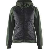 Blåkläder Damen 3464 Hybrid Kapuzen-Sweatjacke – herbstgrün/schwarz