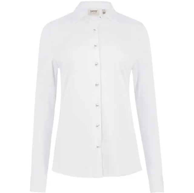 Hakro Cotton TEC 136 langarm Bluse – weiß