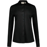 Hakro Cotton TEC 136 langarm Bluse – schwarz