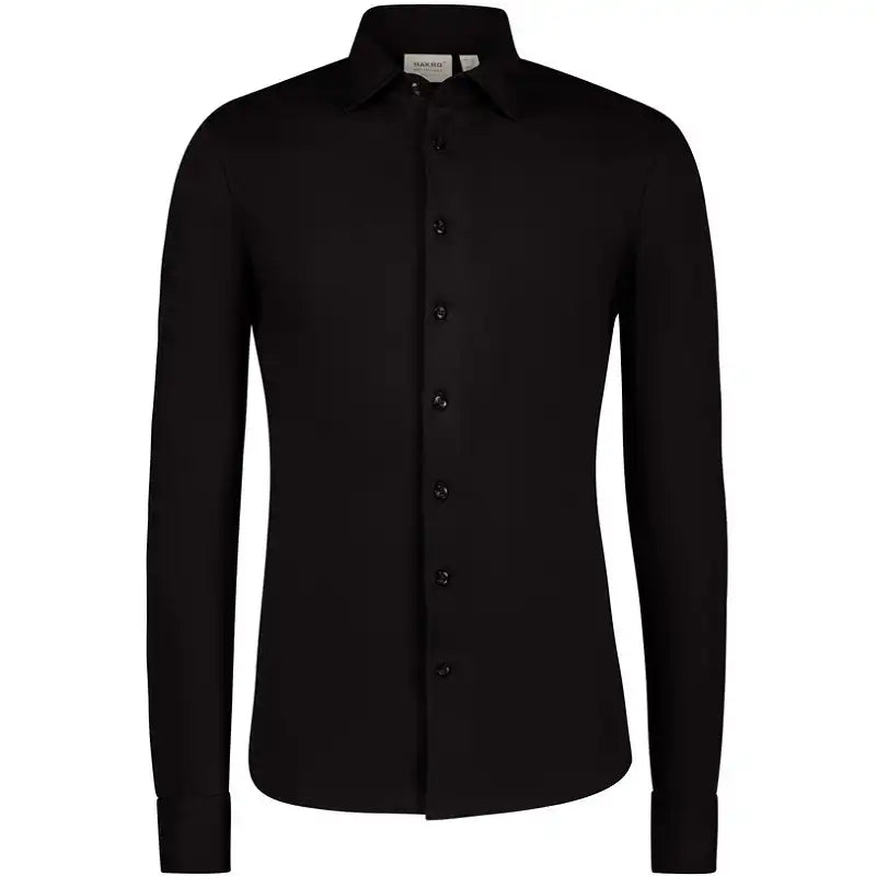 Hakro Cotton TEC 137 langarm Hemd – schwarz