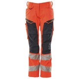 Mascot Damen Kl.2 Accelerate Safe Warnsch Bundhose – rot/schwarzblau