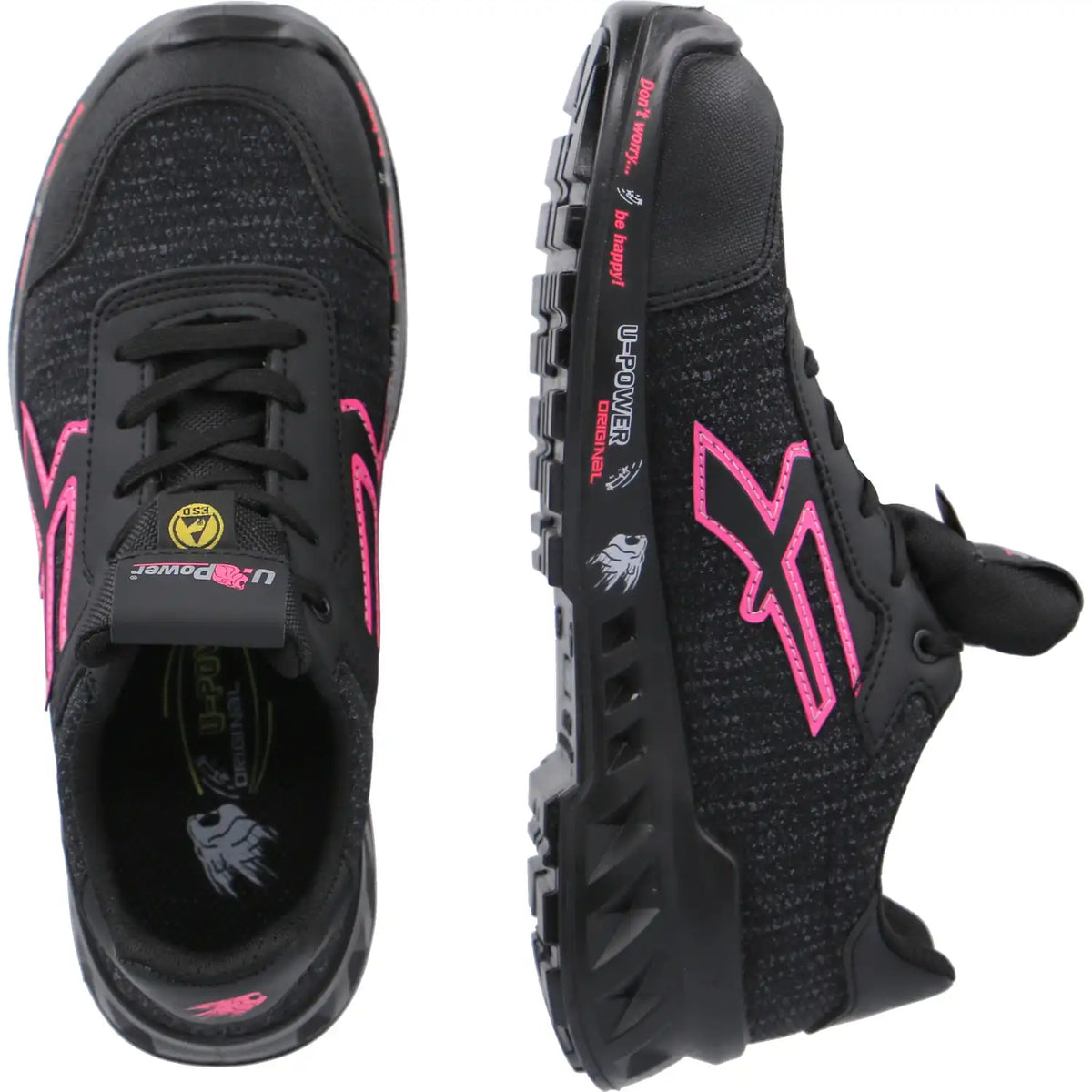 U-Power Damen Michelle Leve S1P Halbschuhe rot – schwarz