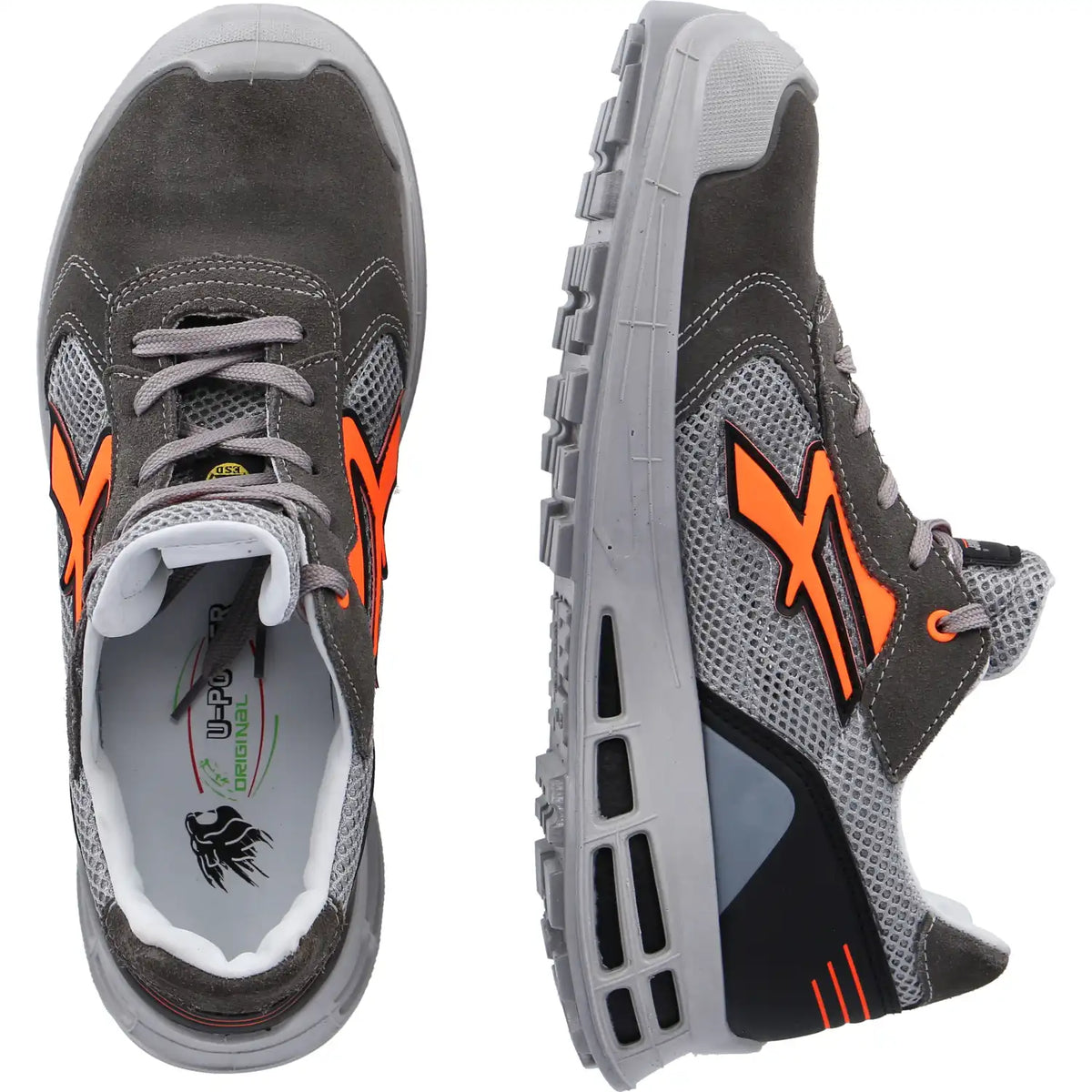 U-Power Moki Premium S1P Halbschuhe rot – grau