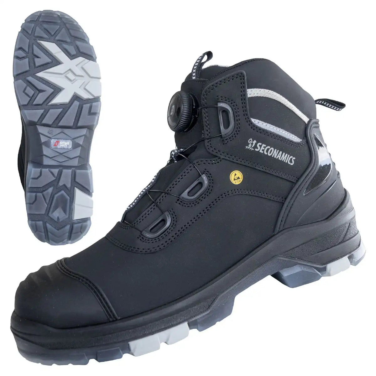 Nitras Ultimate MID S7S Sicherheitsstiefel schwarz – schwarz