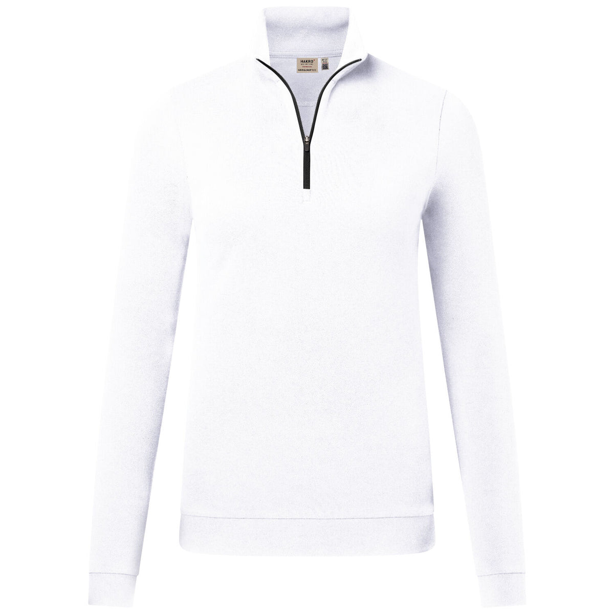 Hakro Damen 335 Langarm-Zip-Shirt Mikralinar – weiß