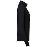 Hakro Damen 335 Langarm-Zip-Shirt Mikralinar – schwarz