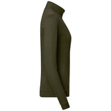 Hakro Damen 335 Langarm-Zip-Shirt Mikralinar – olive