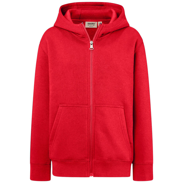 Hakro 565 Kinder Sweatjacke Bio-Baumwolle – rot