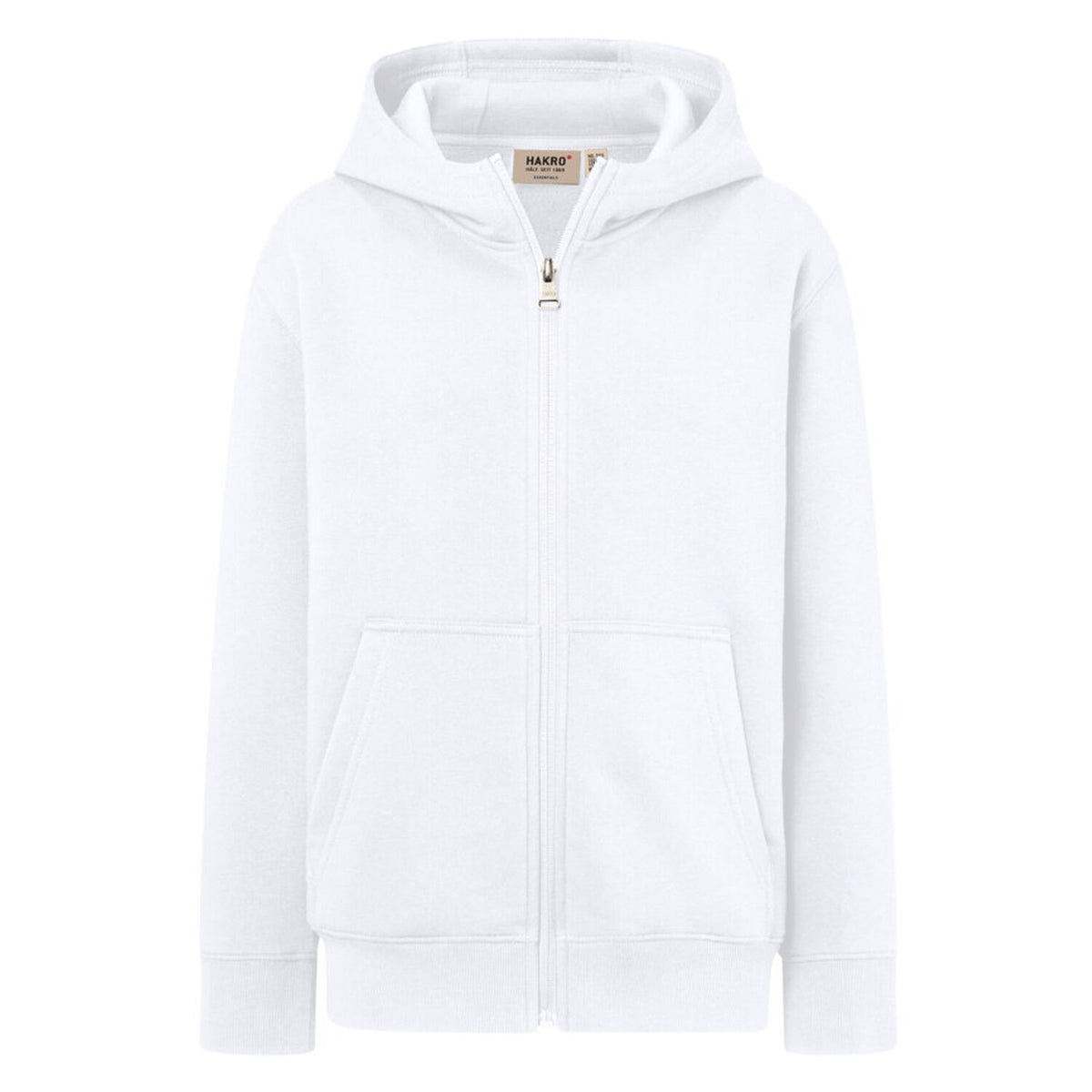 Hakro 565 Kinder Sweatjacke Bio-Baumwolle – weiß