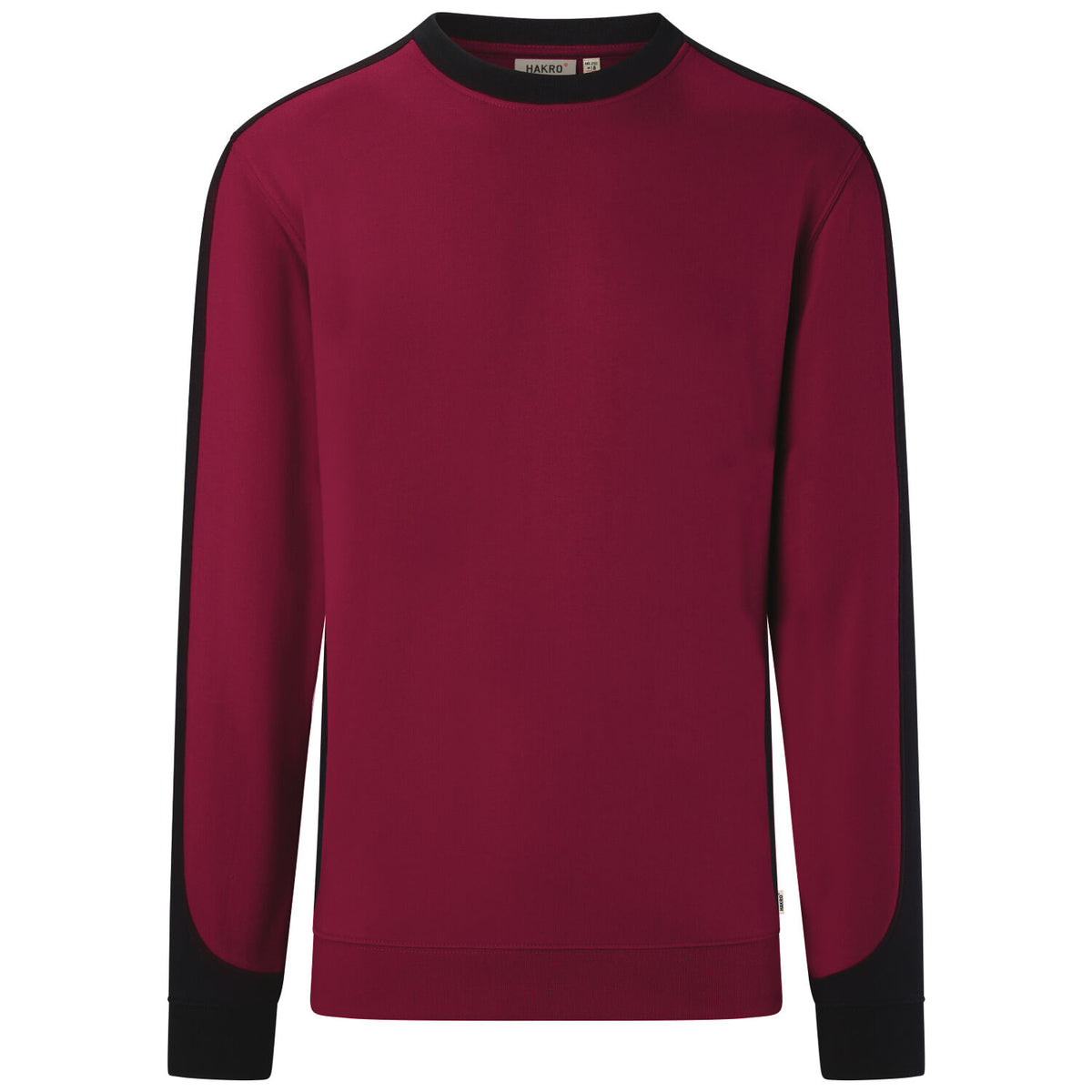 Hakro 549 Sweatshirt Contrast Mikralinar ECO – weinrot