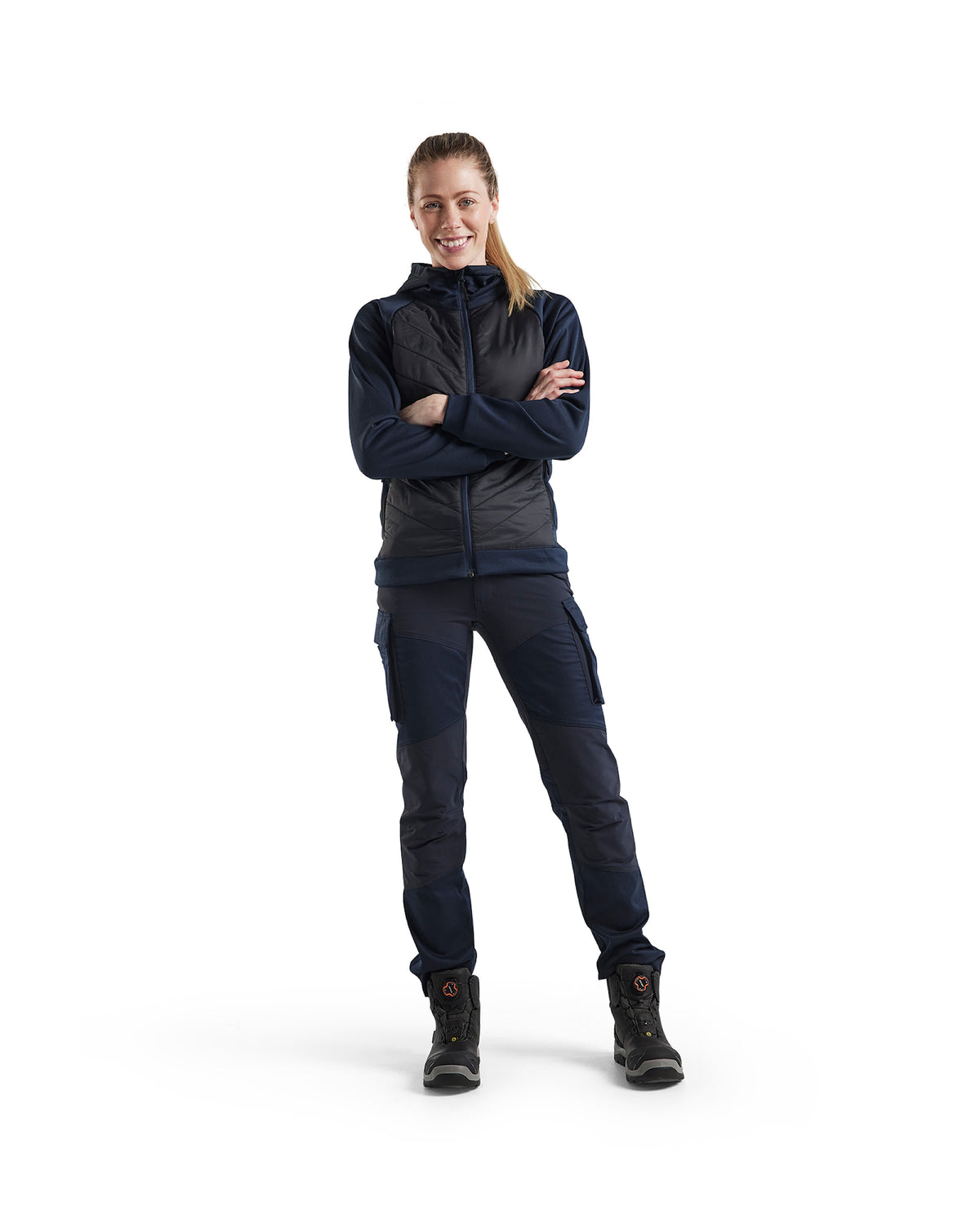 Blåkläder Damen 3464 Hybrid Sweatjacke – dunkelmarine/schwarz