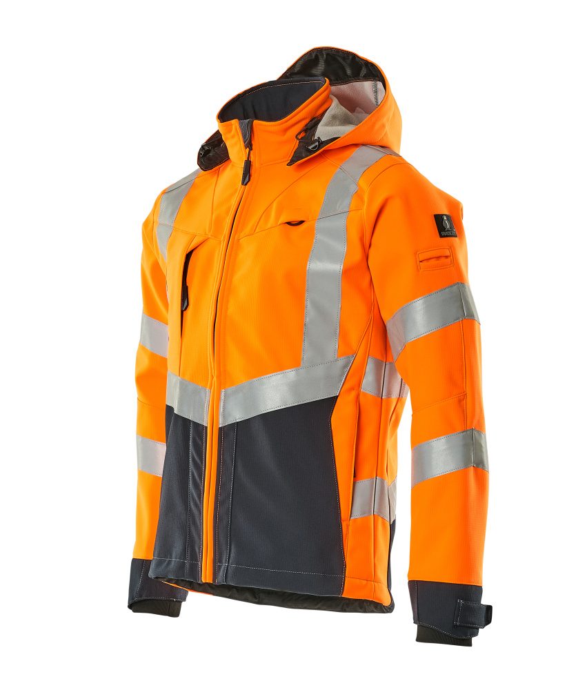 Mascot Blackpool zweifarbig WarnSoftshelljacke – orange/schwarzblau
