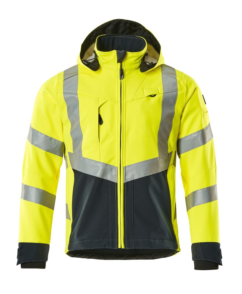 Mascot Blackpool zweifarbig WarnSoftshelljacke – gelb/schwarzblau
